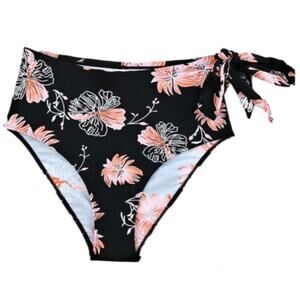 Bathing suit bottoms Hawaiian theme floral high rise